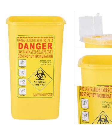 1L Sharps Container for Needles Tattoo Plastic Biohazard Needle Disposal - Red/Yellow - Buy Online on GoSupps.com