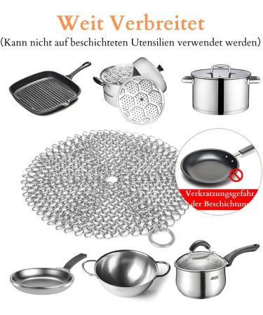 Premium Cast Iron Cleaners - Stainless Steel Set for Dutch Ovens Pans & Woks - Buy Online on GoSupps.com