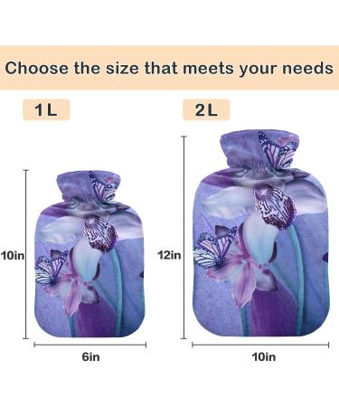 Naanle 2L Orchid Purple Butterfly Hot Water Bottle - Large Transparent Design for Menstrual Cramps & Pain Relief - Heat & Cold Therapy - Buy Online on GoSupps.com