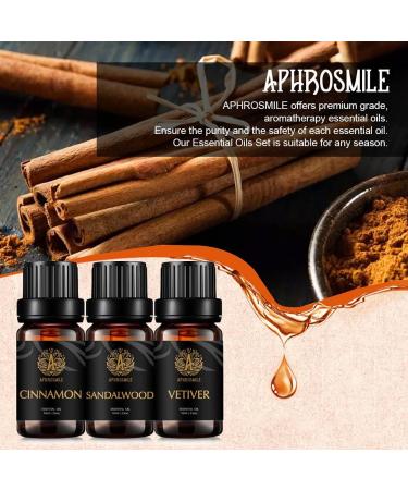 Therapeutic-Grade Aromatherapy Essential Oils Set Sandalwood Cinnamon Vetiver Essential Oils Set 100% Pure Aromatherapy Essential Oils Kit for Diffuser Massage Humidifier 3x10ml - Buy Online on GoSupps.com