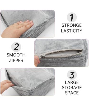 Beauty Salon Eyelash Extension Neck Pillow - Comfortable Velvet Memory Foam with Makeup Pocket (Grey) | Grafted Eyelash Curve Pillow for Neck Support - Buy Online on GoSupps.com