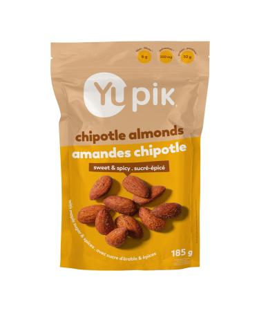 Yupik Maple Chipotle Almonds 185 g Crunchy Savory Snack Sweet & Spicy Almonds Made with Natural Ingredients Seasoned with Chipotle and Jalapeno Peppers Perfect for Parties High Protein Snacks
