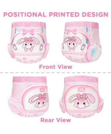 LittleForBig Adult Printed Diapers - Baby Usagi 10 Pack (Medium 71-96 CM) Pink | International Shipping Available - Buy Online on GoSupps.com