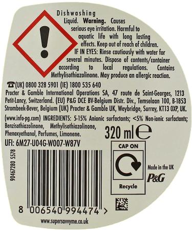 Fairy Washing Up Liquid Lemon 320ml - PACK OF 2 - Buy Online on GoSupps.com