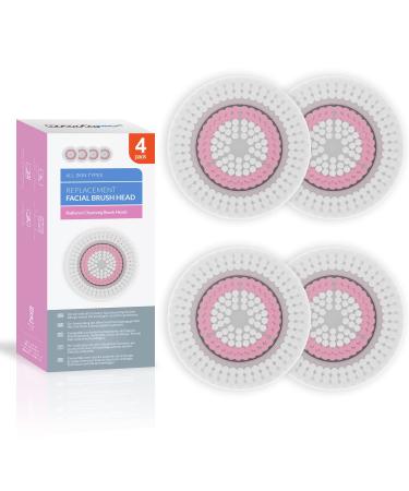 Brushmo Replacement Facial Cleansing Brush Heads Compatible with Radiance Cleanse Brush Head, 4 pk