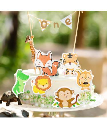 60 Edible Tortendeco Animal Cupcake Toppers | Jungle & Forest Theme Birthday Decorations - Buy Online on GoSupps.com