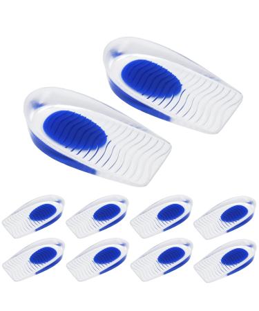 4 Pairs Gel Heel Cups, Shoe Inserts for Plantar Fasciitis, Sore Heel, Heel Pain, Heal Dry Cracked Heels, Achilles Tendinitis, Height Increase Insoles (for Men's Size 7.5-12) Ripple