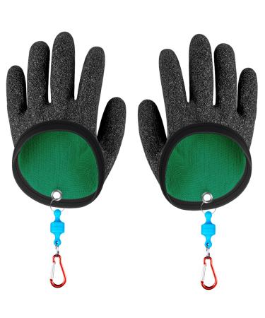 Fhioevt 1 pair of fishing gloves Waterproof fishing gloves fishing gloves predatory fish stab -resistant bite -proof fishing gloves with magnetic lock for the safe handling of Hecht Wels (green) - Buy Online on GoSupps.com