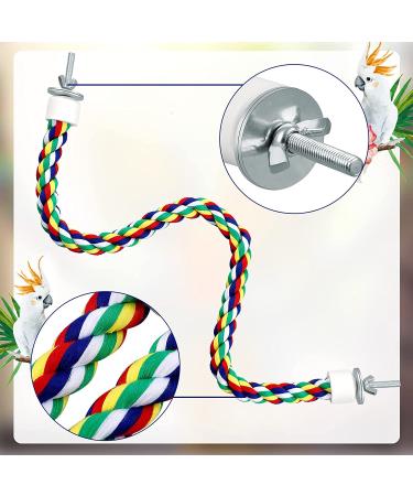 Weewooday 2-Piece Bird Rope Perches Set - Climbing & Bungee Toy for Parrots, Parakeets, Cockatiels - 21.6 Inch - Buy Online on GoSupps.com