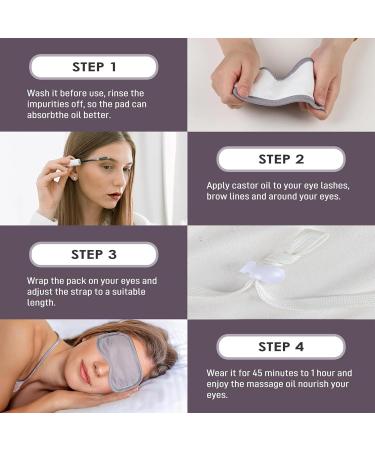 Organic Castor Oil Pack for Eyes - Reusable Eye Mask for Sleep & Moisture | Improve Eyelashes & Eyebrows | Adjustable Pink Design - Buy Online on GoSupps.com