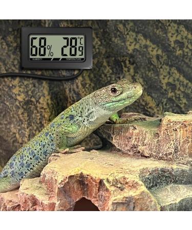 Reptile Thermometer Hygrometer - Black Digital Temperature & Humidity Meter with LCD for Reptile Enclosures - Buy Online on GoSupps.com