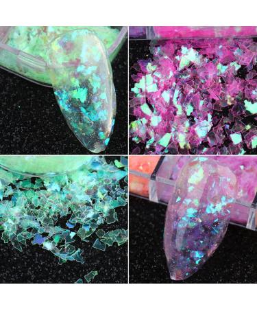 Buy Gzsyy Nail Art Glitter Sequin Flakes - Iridescent Chunky Nail Glitter for 3D Holographic Designs | International Shipping Available - Buy Online on GoSupps.com