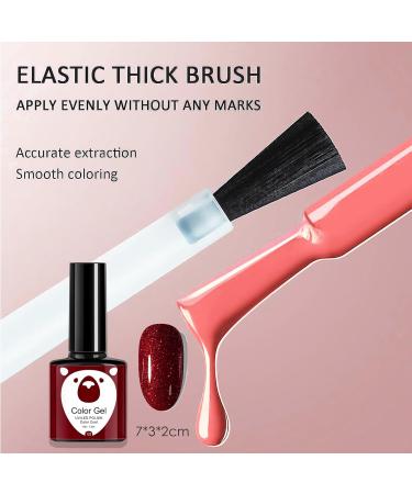 Red Gel Nail Polish Glitter Dark Red Burgundy Cherry Red Gel Polish Soak Off LED/UV Lamp Manicure Long Lasting Gel Nail Varnish for Christmas Women Nail Art Salon DIY Home - Buy Online on GoSupps.com