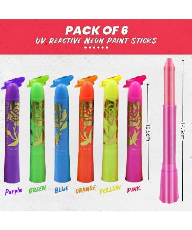 6PCS Face Paint Sticks Neon Face Paint Crayons Face Paints for Adults Glow in the Dark Face Paint UV Face Paint Face and Body Crayons UV Body Paint Pen Stick Colourful Face Painting Crayons - Buy Online on GoSupps.com