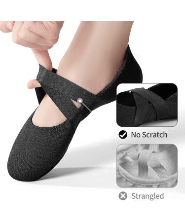 SANGEESON Women's Leather Ballet Shoes with Arch Support - Breathable Dance Shoes for Beginners | Size 8-8.5 Black-x - Buy Online on GoSupps.com