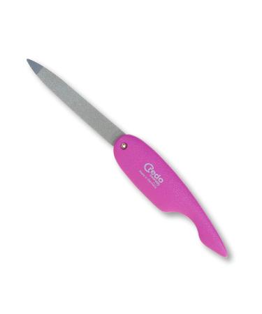 CREDO Saphir Folding Nail File POP ART Coarse/Fine Chrome File Sheet Pink
