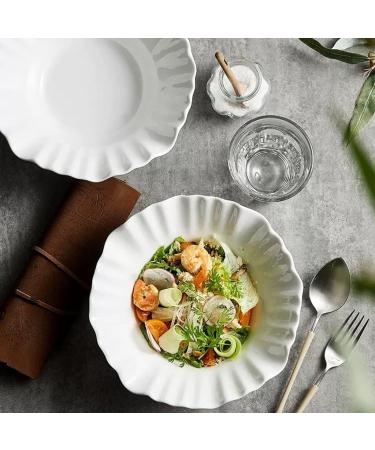 Kitchen Salad Bowl Oblique Salad Bowl Ceramic Large Fruit Bowl White Soup Noodle Bowl Household Large Bowl Two-Piece Set Salad Bowls (White) - Buy Online on GoSupps.com