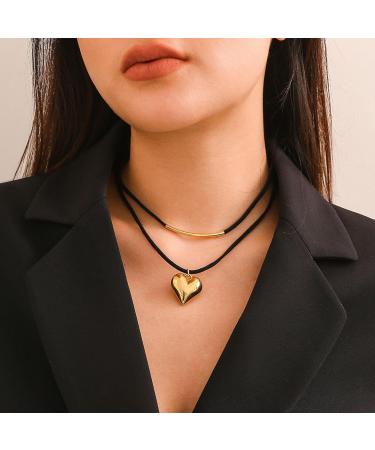 Oralgos Elegant U-Shaped Heart-Trailer Necklace for Women - Adjustable Gold Jewelry for Everyday Appointments & Parties - Buy Online on GoSupps.com