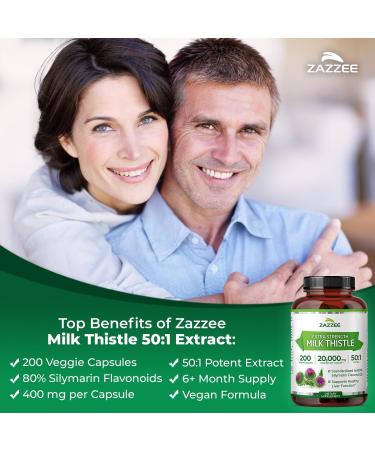 Zazzee USDA Organic Dandelion & Milk Thistle Supplements | 10:1 Organic Dandelion Root Extract Plus 50:1 Milk Thistle Extract Capsules | Liver Cleanse Detox Bundle - Buy Online on GoSupps.com