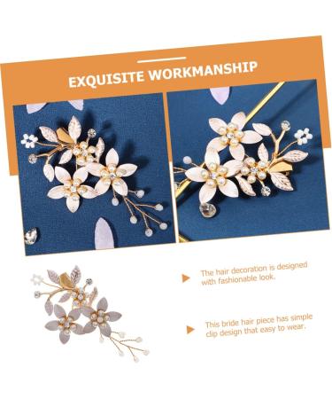 Didiseaon Bride Wedding Hairpin Rose Hair Clip Bride Accessories Flower Clip Bridesmaid Hair Accessories Gold Headpiece Bridal Hair Clip Wedding Headpiece Issue Card Temperament Rhinestone - Buy Online on GoSupps.com