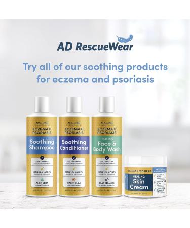 AD RescueWear Healing Skin Cream with Manuka Honey, Hyaluronic Acid & Oatmeal - 4oz - For Eczema & Psoriasis - Buy Online on GoSupps.com