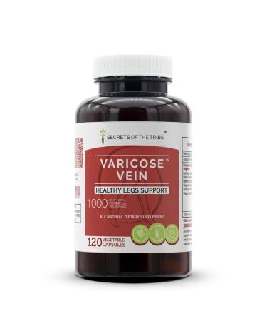 Secrets of the Tribe - Varicose Vein, Healthy Legs Support, Herbal Supplement Blend (120 Capsules) 120 Count (Pack of 1)