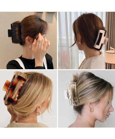 Sisiaipu 4.1 Inch Large Hair Claw Clips 12 Pcs for Thick Hair - Matte Square Hair Clips for Women and Girls - Buy Online on GoSupps.com