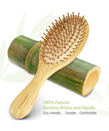 GAINWELL Bamboo Paddle Hair Brush - Detangling Hairbrush with Bamboo Bristles for Scalp Massage - Buy Online on GoSupps.com