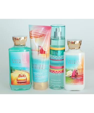 Bath and Body Works Endless Weekend Gift Set of Shower Gel Body Cream Body Lotion and Mist