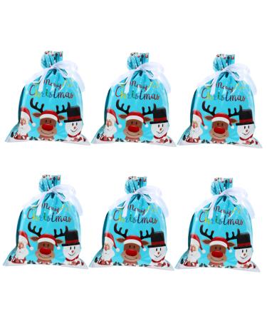 SEWOART 6 Pcs Biscuit Drawstring Bag Candy Bags Santa Bags Drawstring Candy Bag Child Christmas Bag