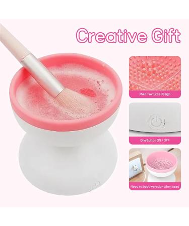 Electric Makeup Brush Cleaner | Fast & Efficient Cleaning Tool for Beauty Brush Set | Perfect Gift for Ladies & Mother's Day (Pinkish White - Buy Online on GoSupps.com