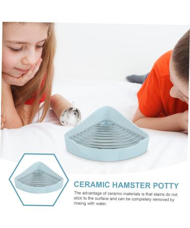 Happyyami Small Pet Ceramic Toilet Pet Potty Small Pet Cage Supply Rabbit Toilet Rabbit Litter Pan Ceramic Pet Toilet Rats Hamster Litter Pan Bunny Clean Equipment Pet Toilet Training Aid 24x18.5cm Sky-blue - Buy Online on GoSupps.com