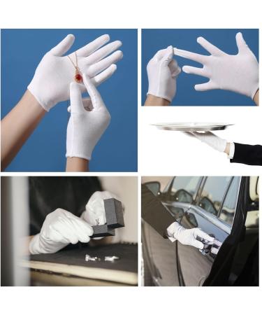 4 White Gloves + 1 Black Glove for Eczema Sensitive Dry Irritated Skin Overnight Hand Cream Lotion Protection Daily Work 100% Cotton Size 9" (5 Pairs) - Buy Online on GoSupps.com