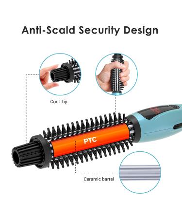 PHOEBE Curling Iron Brush - Anti-Scald Instant Heat Dual Voltage Ceramic Tourmaline Ionic Wand for All Hair Types (1 Inch) - Shop Internationally - Buy Online on GoSupps.com