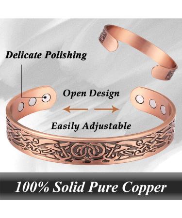 VicMAG Copper Magnet Hardship Bracelet for Men - Arthritis Pain Relief | Adjustable Pure Copper Cuff with Gift Box - Buy Online on GoSupps.com