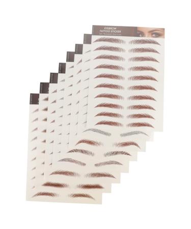 DOITOOL 8 Sheets Imitation Eco Eyebrow Sticker Stickers False Eyebrows for Women Makeup Eyebrow Sticker 6d