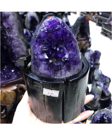 Natural Crystal Rough Minerals s Natural Purple Cluster Natural Uruguay Amethyst cave Decoration + Base s Decoration (Size : 800-900g)