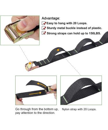 Ayaport 25FT Campsite Storage Strap with 20 Loops and 12 Hooks - Camping Lanyard and Tent Organizer for Camp Kitchen Accessories - Buy Online on GoSupps.com