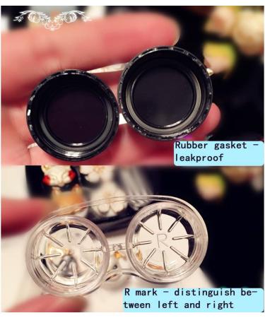 Fashion Contact Lens Case 2 Pack - Cute Crown Black White Portable Box with Mirror - Buy Online on GoSupps.com