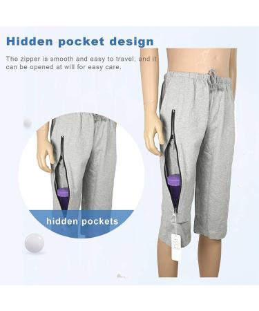 Unisex Daily Wear Care Underwear Shorts for Ostomy & Urinate Drainage - Comfortable Gray Pants - Buy Online on GoSupps.com