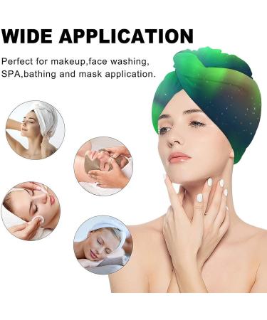 Green Aurora Microfiber Hair Towel Wrap for Women | Super Absorbent Hair Turban 10x26 Inch - Buy Online on GoSupps.com