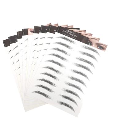 HAPINARY Black Eyebrows 10Pcs Imitation Eco black stickers 3D Eyebrows Stickers Beauty Eyebrow Stickers 6d