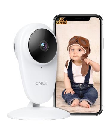 2K Baby Monitor with Camera and Night Vision, Two Way Audio, 2.4G WiFi Smartphone Control, Motion/Sound Detection, Compatible with Alexa, SD&Cloud Storage, GNCC C1Pro C1Pro-2K