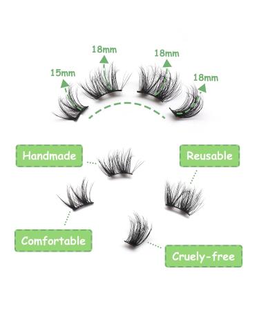 Fyonas Lash Clusters 06 - 7 Pairs Pack of 3D Layered Fluffy False Eyelashes - Wispy and Natural Look DIY Lash Extensions - 12-17mm Strip Lashes - Buy Online on GoSupps.com