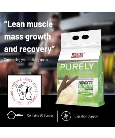 Medi-Evil Nutrition Purely Mass Gainer Protein Powder Vanilla Flavour 5.28kg High Calories - Buy Online on GoSupps.com