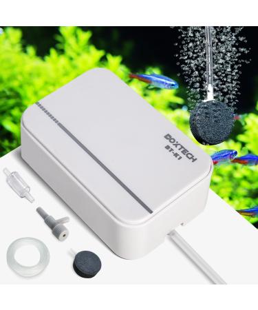 Boxtech aquarium Air pump Ultra quiet aquarium oxygen pump Powerful ventilation pump for rich and fine air bubbles (2 watts) white 2 watts (with accessories) - Buy Online on GoSupps.com