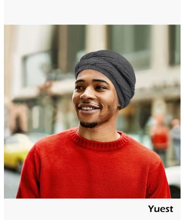 Satin Lined Halo Turban Set for Men - X-Large Black & Dark Heather Grey - Buy Online on GoSupps.com