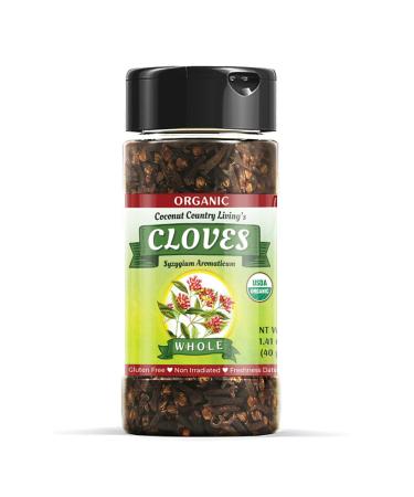 Organic Cloves Whole Raw, Premium Quality Spice Fairtrade in Glass Jar 1.41 oz