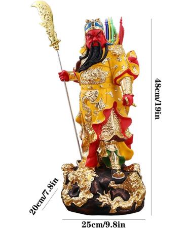 Buddha Statue Lifelike Guan Gong God of Wealth Statue 19-inch Chinese Guan Yun Chang Statue Home Shop Office Lucky Buddha Statue Gift Garden Buddha Statues - Buy Online on GoSupps.com