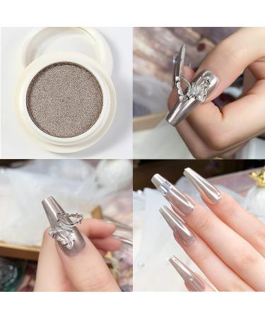 Chrome Nail Powder Set - Metallic Glitter Holographic Mirror Shine Palette for Magic Mirror Effect - 6Pcs Rose Gold Manicure Powders - Buy Online on GoSupps.com